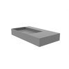 Castello Usa Juniper 36” Left Basin Solid Surface Wall-Mounted Bathroom Sink in Gray with No Faucet Hole CB-GM-2056-L-G-NH